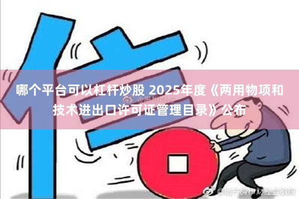 哪个平台可以杠杆炒股 2025年度《两用物项和技术进出口许可证管理目录》公布